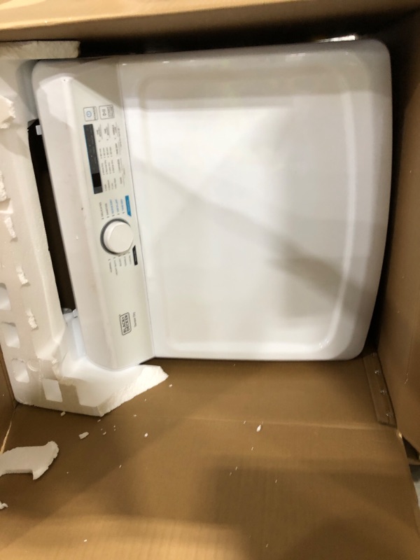Photo 1 of BLACK+DECKER 7.0 Cu. Ft. Front Load Dryer, Clothes Dryer with LED Display and Dial Control, 5 Senor and Manual Dry Selections, Wrinkle Care, 240V, BLD67ME, White
