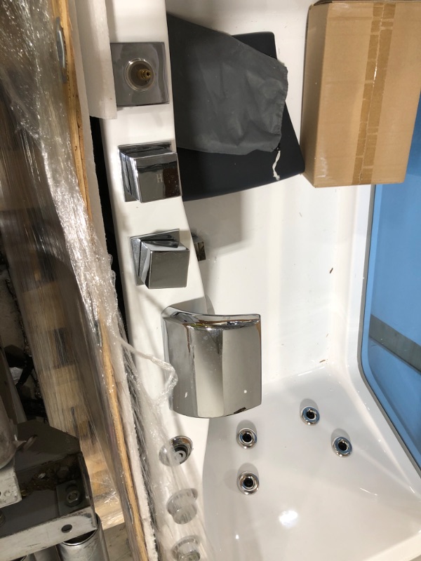 Photo 1 of Empava 59 x 29" Whirlpool Tub,750W Acrylic Jetted Bathtub with 11 Jets,Hydromassage with Chromatherapy,3-Side Apron,58 Gallons,ETL Certified