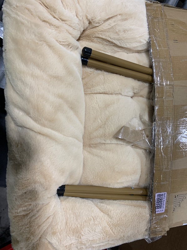 Photo 1 of Kasunpul Comfy Saucer Chair, Foldable Living Room Chairs, Soft Faux Fur Lounge Chair for Bedroom, Reading Chairs for Adults, Kids, X-Large (Beige)