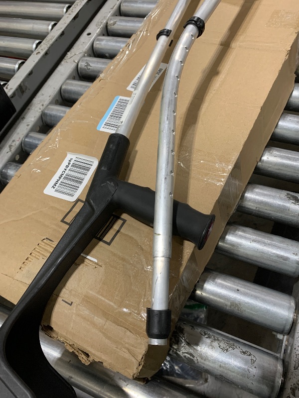 Photo 1 of PEPE Mobility - Forearm Crutches for Adults (x2 Units, Open Cuff), Adjustable, Aluminum, Black - Made in Europe