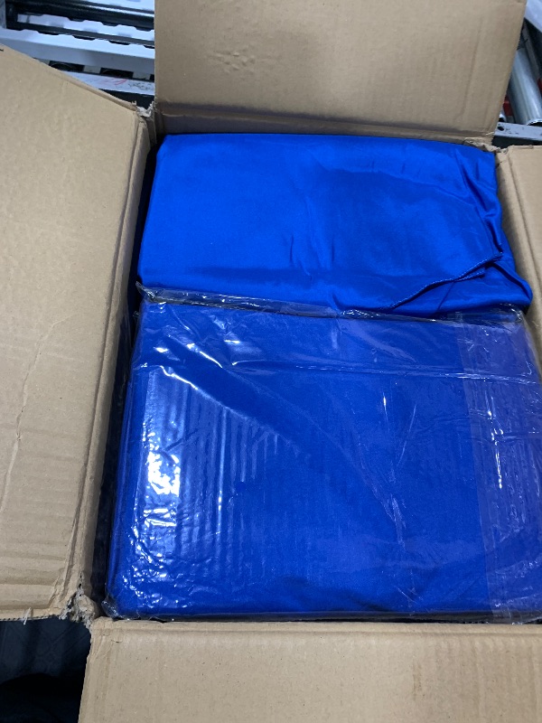 Photo 1 of Royal Blue 10-Pack Round Polyester Table Cover - 120 Inch, Stain & Wrinkle Resistant, Perfect for Wedding Banquets & Parties