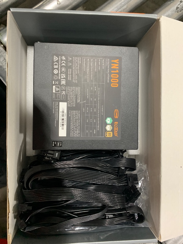 Photo 1 of PCCOOLER PSU CPS YN1000 Power Supply, 1000W 80 Plus Gold Certified Fully Modular PCIe 5.1 & ATX 3.1, Wide Compatibility, 135mm FDB Fan, Full Japan Electrolytic Capacitors - 10 Year Warranty