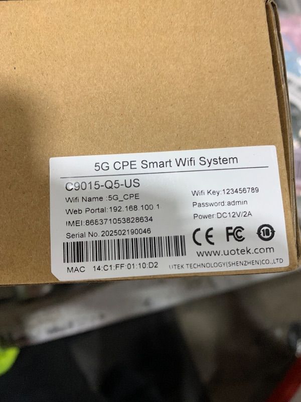 Photo 1 of UOTEK 5G SIM Card Router CPE, WiFi 6 Modem Dual Band NSA SA with SIM Card Slot for Smart Home Office Indoor High Speed Wireless Router