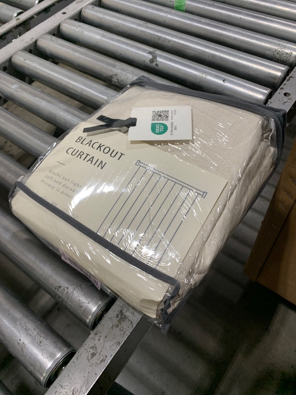 Photo 1 of 100% Blackout Shield Linen Blackout Curtains for Bedroom 84 Inches Long, Back Tab/Rod Pocket Living Room Drapes, Thermal Insulated Blackout Curtains 2 Panels Set, 50" W x 84" L, Cream