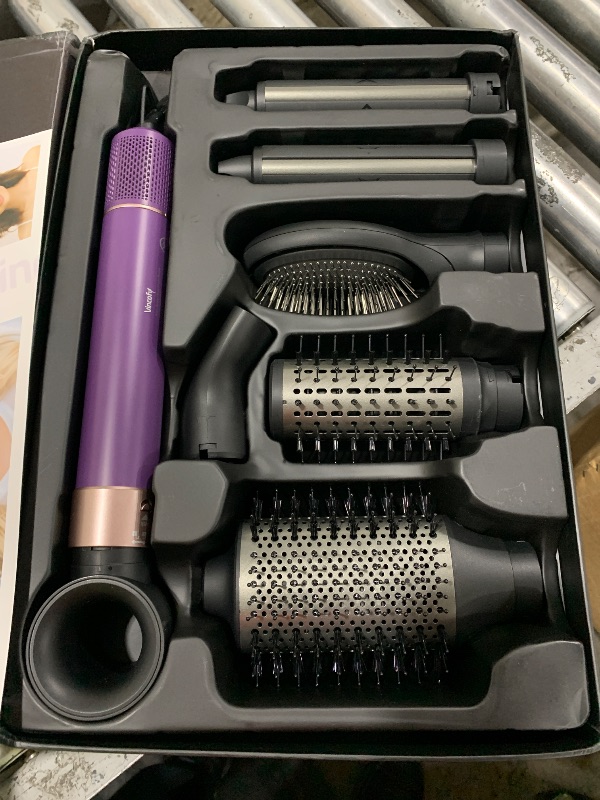 Photo 1 of Vincofy 7-in-1 Hair Dryer Brush and Hair Styler Set – Fast Drying, Curling, Straightening & Volumizing – Hot Air Styling Tool with No Heat Damage – for All Hair Types – Lavender