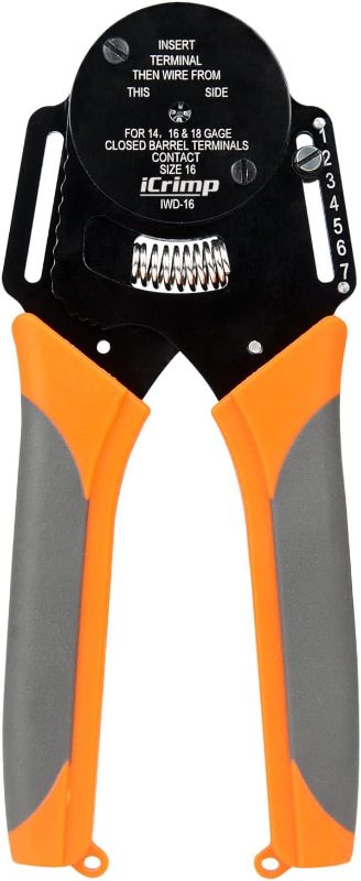 Photo 1 of iCrimp Closed Barrel Crimper 4 Way Indent,8 Impression Type for Deutsch Solid Contacts gage 14,16&18(IWD-16)
