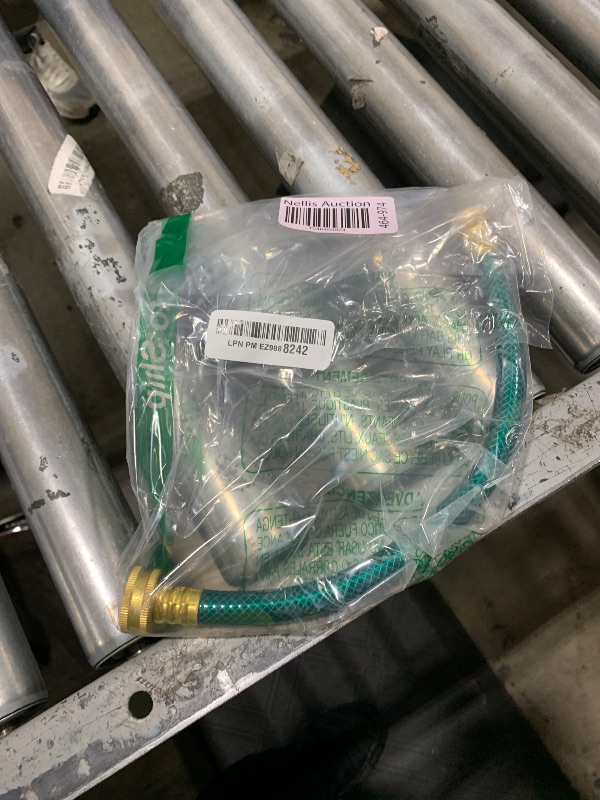 Photo 1 of Darnassus PVC Garden Hose 1/2 Inch Green Heavy Duty Water Hose with Solid Brass Fittings,No Leaking, Flexible,for outdoors,Lawns,Patio (1 FT, Green, Brass Fittings)