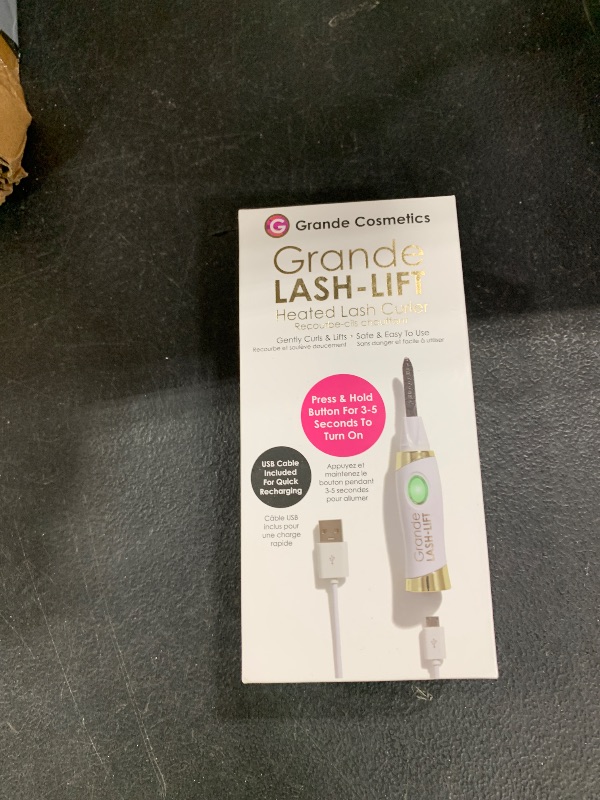 Photo 1 of Grande Cosmetics LASH-LIFT Heated Lash Curler, Rechargeable and Travel Friendly, 2 Heat Settings, White