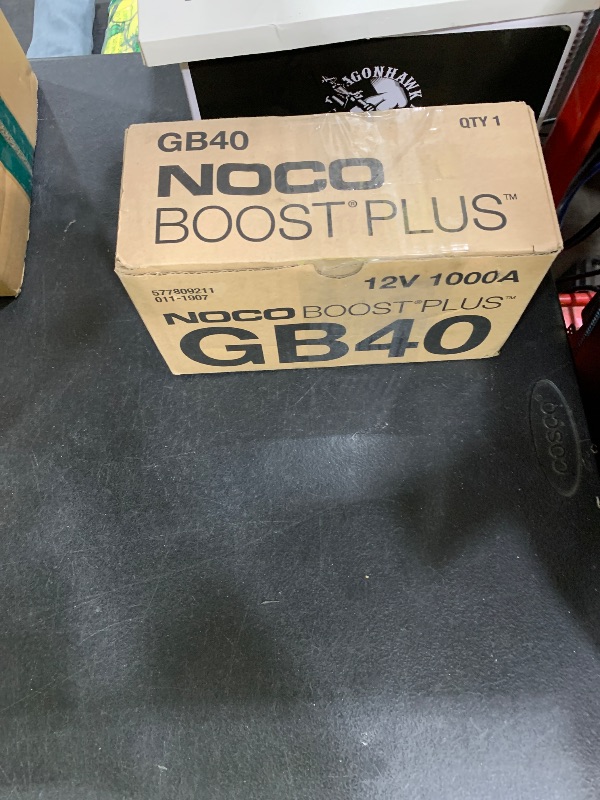 Photo 1 of NOCO Boost GB40: 1000A UltraSafe Jump Starter – 12V Lithium Battery Booster Pack, Portable Jump Box, Power Bank & Jumper Cables - for 6.0L Gas and 3.0L Diesel Engines