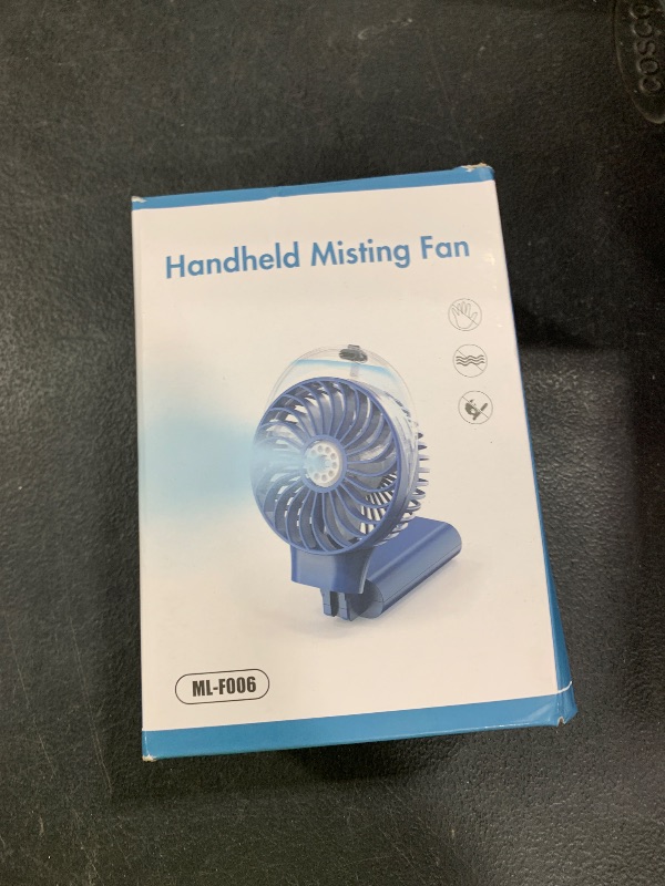 Photo 1 of PANERGY Handheld Misting Fan – Rechargeable Battery Operated,Handheld Personal Fan with Mist Spray, Electric Hand Fans, 180° Foldable Mister Fans for Travel, Camping, Disney, Concerts, Office(Blue)