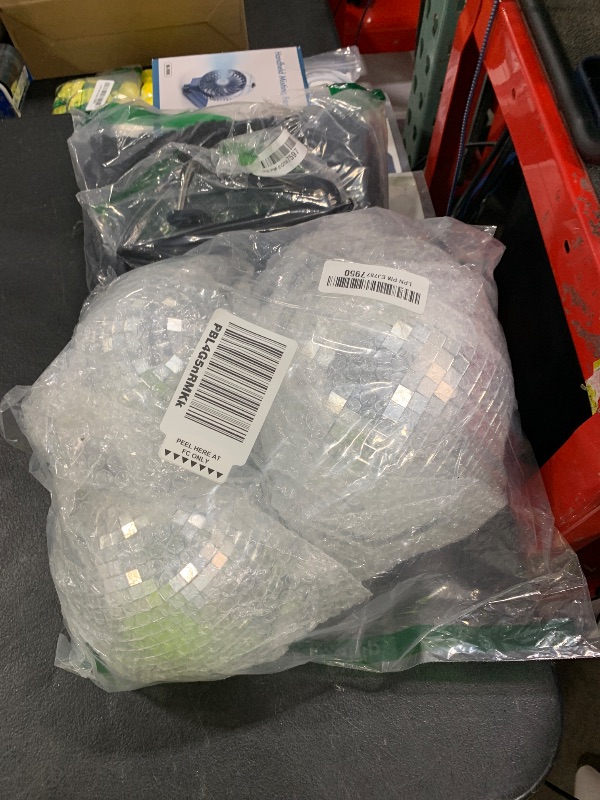 Photo 1 of CHENGU 4 Pack Large Disco Ball Decor Silver Mirror Disco Themed Party Decorations Reflective Hanging Ornament for Wedding Ballroom Dance and Music Hall Festivals Club Stage Prom Props