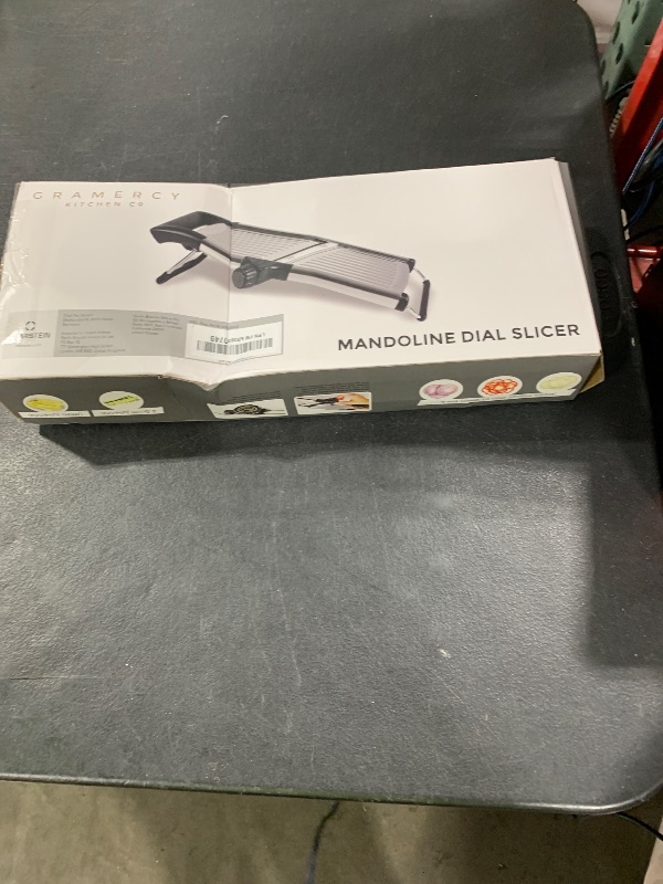 Photo 1 of Gramercy Adjustable Mandoline Food Slicer, Mandoline Slicer for Kitchen, Mandolin, Potato, Tomato, Carrot, Vegetable, Fruit and Onion Cutter - Stainless Steel - INCLUDING 1 Pair Cut-Resistant Gloves