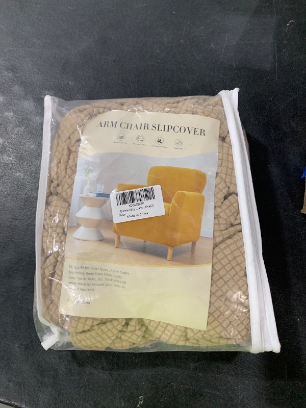 Photo 1 of Elehealthy Stretch Chair Covers Banquet Armchair Slipcovers Knitted Armchair Sofa Covers Chair Slipcover Anti-Slip Furniture Protector for Living Room Friendly for Kids Pets (Khaki)