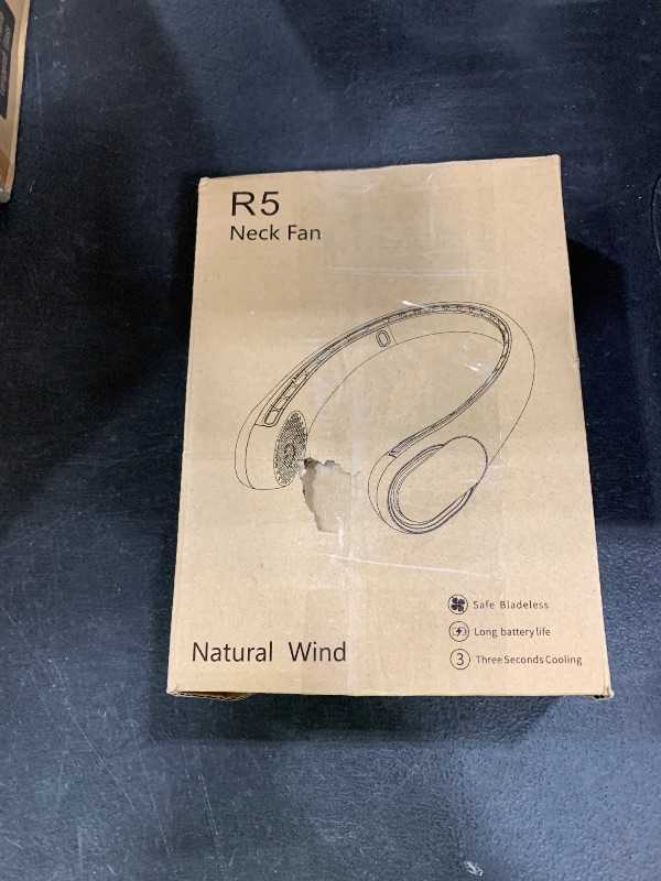 Photo 1 of FrSara Neck Fan, Portable Personal Fan Strong Wind, 5200mAh, Air Volume,360° Cooling, No Hair Twisting, Air Volume On 2 Sides, Non-Slip, Quick Charge, Long Use Time, Gift for Father, Dad, Women
