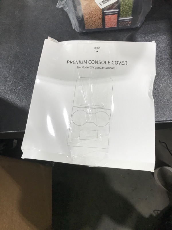 Photo 1 of ernica Center Console Wrap Carbon White for Tesla Refresh Model 3 2024-2026 and Model Y Juniper 2025-2026,Console Cover for Tesla Interior Decor Accessories