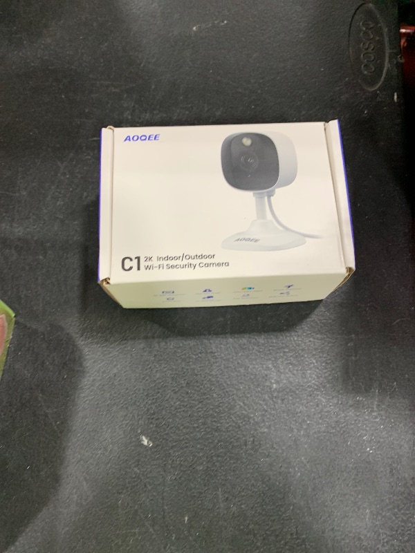 Photo 1 of AOQEE 2K Security Camera Outdoor-2.4Ghz WiFi Indoor Camera with Phone App for Baby/Pet/Dog Monitoring, Color Night Vision with Motion Alert, 24/7 SD Recordings, Works with Alexa/Google Home, C1-White
