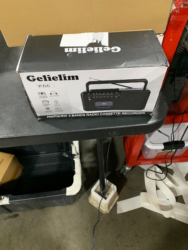 Photo 1 of Gelielim Cassette Tape Player Bluetooth Boombox, Cassette Player AM/FM/SW Radio Stereo, Tape Player/Recorder with 8W Speaker and Earphone Jack, USB/TF Card Player, AC Powered or Battery Operated