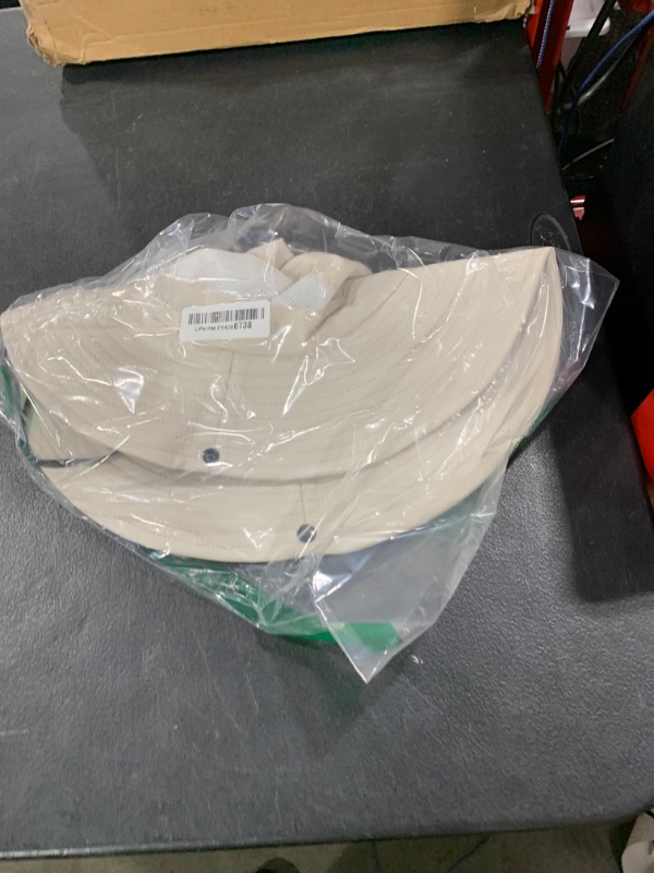 Photo 1 of PFFY Sun Bucket Hats for Women Men UV Protection Wide Brim Fishing Hat Beach Outdoor Essentials Beige (Ponytail)