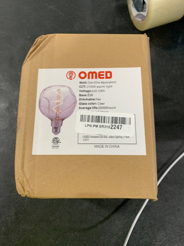 Photo 1 of OMED S125 Oversized Dimmable LED Edison Bulb, 2700K Soft White Vintage Large Alien Shape Decorative Light Bulb with E26 Base, 5 watt 400LM Giant Clear Glass Edison Bulb for Bedroom and Living Room