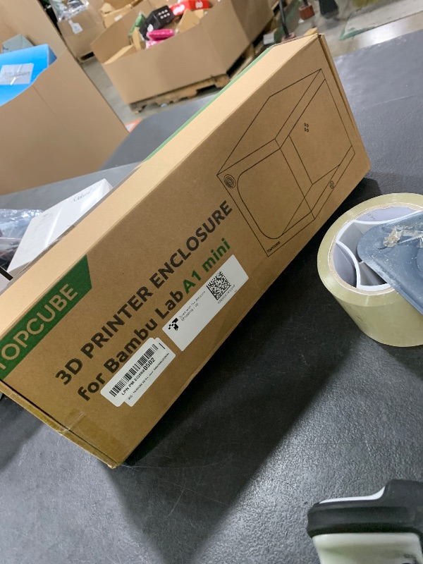 Photo 1 of TOPCUBE 3D Printer Enclosure for Bambu Lab A1 Mini, Large Transparent Window Enclosure with LED Light, Fireproof Dustproof Noise Reduction Constant Temperature 3D Printer Cover, 460x460x550MM
