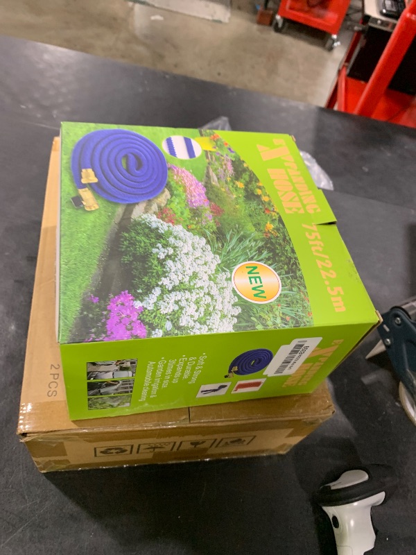 Photo 1 of 75 ft Garden Hose - 2025 New Upgraded Flexible Water Hose, Ultra Lightweight Kink-free Car Washing Pipe with 10 Function Sprayer and 3/4" Solid Brass Fittings - Durable,Leak proof Garden Hoses