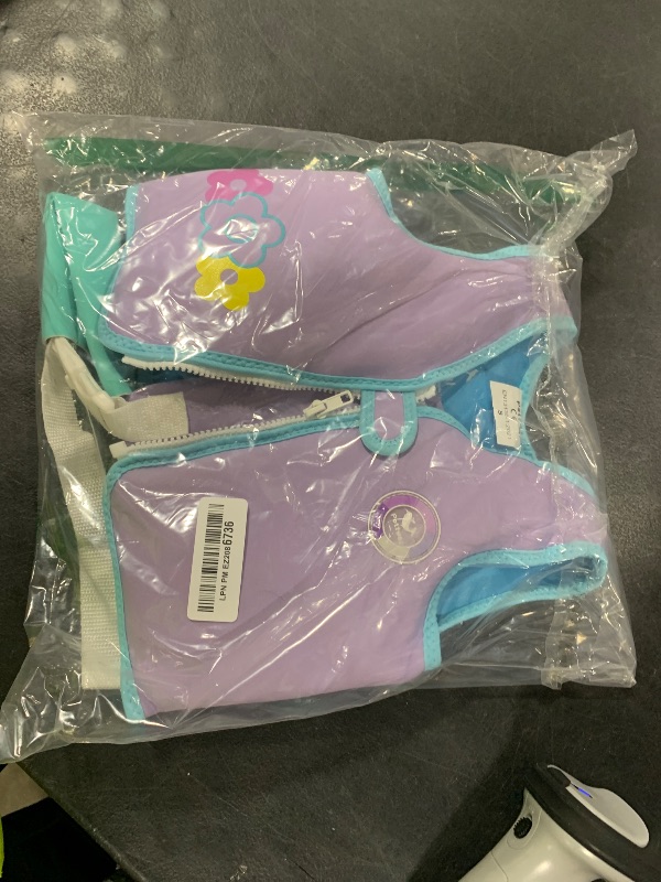 Photo 1 of Pottwal Swim Vest for Kids - Swim Jacket for 1-2 Years (24-33LBS) - Buoyancy Aid Made of Neoprene & EPE - with Adjustable Crotch Strap - Purple
