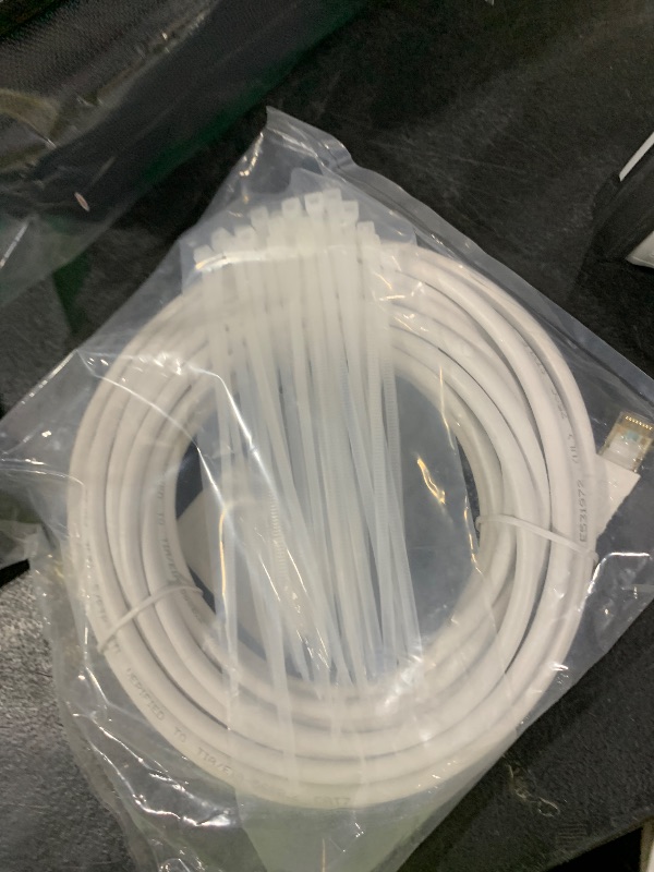 Photo 1 of Elecan CAT 6E Cat 7 Ethernet Cable 25 Ft White, High-Speed Triple Shielded Internet Network Cable, S/FTP, POE, 26AWG 10Gbps Long CAT6A RJ45 LAN Cable Cord, Flexible &Durable for Outdoor &Indoor +Ties