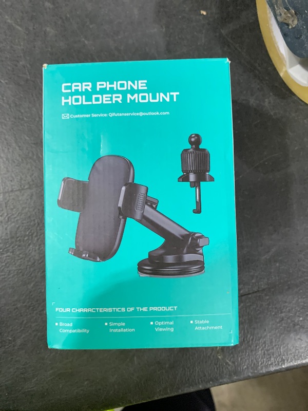 Photo 1 of Qifutan Car Phone Holder Mount Phone Mount for Car Windshield Dashboard Air Vent Universal Hands Free Automobile Cell Phone Holder Fit for iPhone Smartphone Carbon Fiber