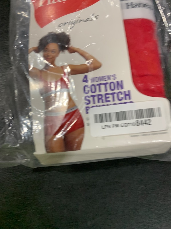 Photo 1 of Hanes Women's Originals Underwear, Breathable Stretch Cotton Boyshort Panties, 4-Pack, Shelton Red/Concrete Heather/White/Black