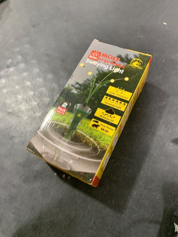 Photo 1 of 2 Packs Solar Mole Repellent with Garden Lights, Upgraded Gopher Deterrent for Lawns with USB Charging, Snake Vole Repeller Outdoor, Ultrasonic Pest Control for Snakes, Moles, Gophers, Groundhogs
