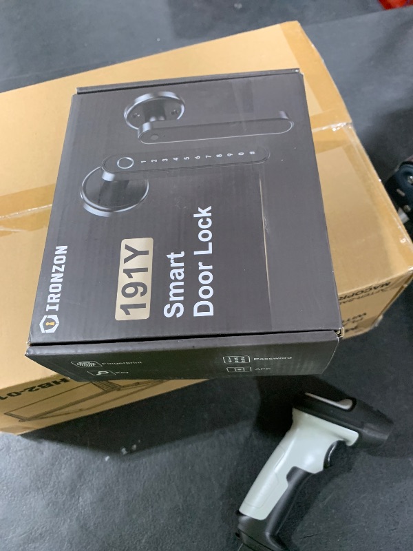 Photo 1 of IRONZON Fingerprint Door Lock Smart Door Lock with Keypad Keyless Entry Door Lock with Handle for Home Hotel Office Apartment Bedroom