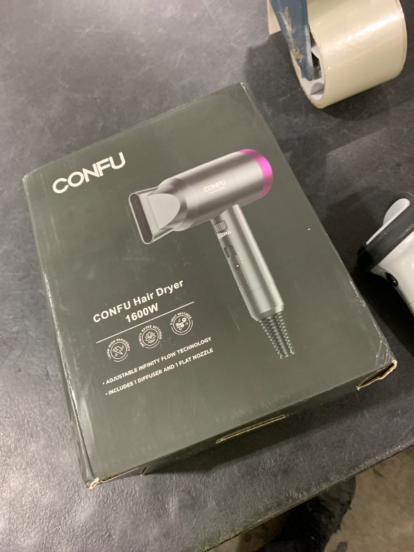 Photo 1 of Hair Dryer with Diffuser, CONFU Blow Dryer for Curly Hair for Women Men, 21000PRM Travel Hair Dryer, Portable Lightweight Fast Drying Negative Ion Hairdryer for Home & Travel