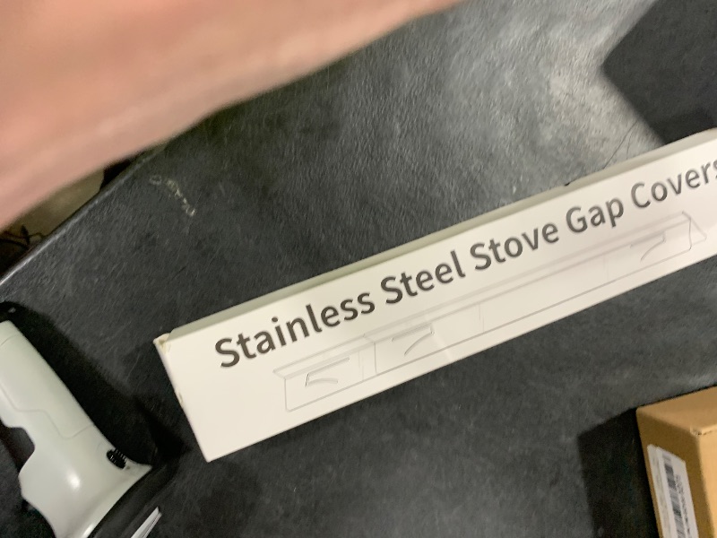 Photo 1 of 2PCS Kitchen Stove Counter Gap Covers, Stainless Steel Gap Cover, Cooktop Trim Kit, Stove Gap Guards, Oven Gap Filler, Heat Resistant & Effectively Protect Stove Gap Filler(13.8"-27.5" Silver)
