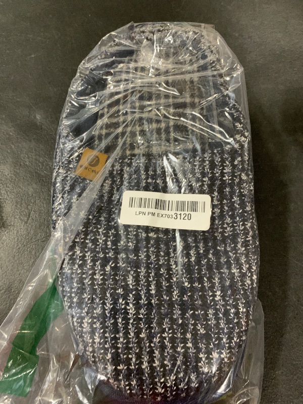 Photo 1 of ONCAI Mens Blue Knit Stripes Cozy Memory Foam scuff Slippers Slip On Warm House Shoes Indoor/Outdoor With Best Arch Surpport Size 11