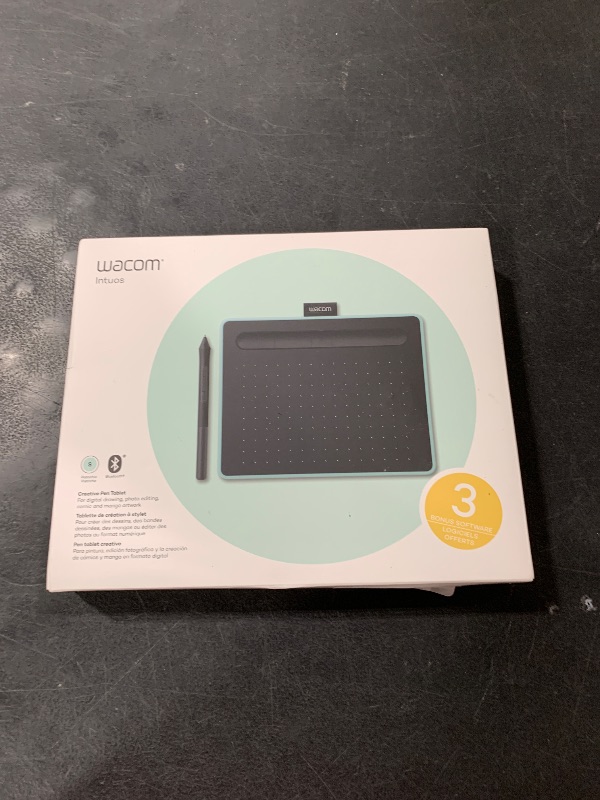Photo 1 of Wacom Intuos Small Bluetooth Graphics Drawing Tablet, Portable for Teachers, Students and Creators, 4 Customizable ExpressKeys, Compatible with Chromebook Mac OS Android and Windows - Pistachio