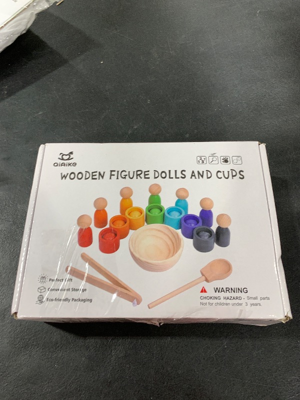 Photo 1 of Rainbow Balls in Cups Toddler Montessori Toys for 3 Year Old Up, Kids Preschool Wooden Matching Games for Learning Color Sorting and Counting