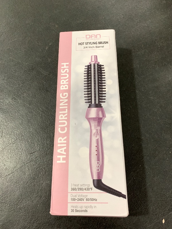 Photo 1 of DAN Technology Curling Iron Brush, 1 inch, Ceramic, Pink, Adjustable Temperature, Dual Voltage, Fast Heating, Anti-Scald, Safety Auto Shut Off, for Curly Hair, HAIR IRON