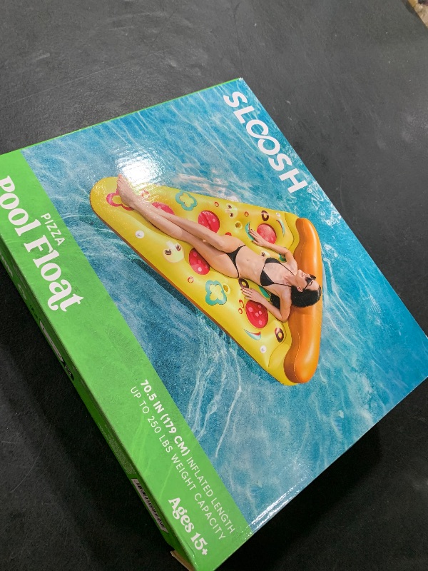 Photo 1 of JOYIN Giant Inflatable Pizza Slice Pool Float, Fun Pool Floaties, Swim Party Toy, Summer Pool Raft (1 Pack), Extra Large with Cup Holders