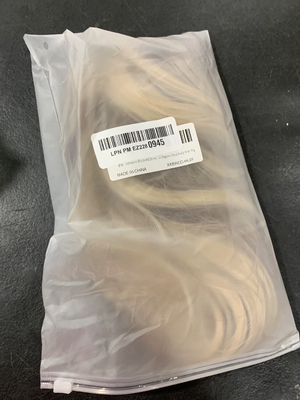 Photo 1 of mytonecoo Blonde with Brown Highlights Wear and Go Glueless Wigs Pre Cut Synthetic Layered Wigs for Women with Bangs Pre Plucked No Glue Synthetic Lace Front Wig for Beginner 20inch Ready Wear Wig