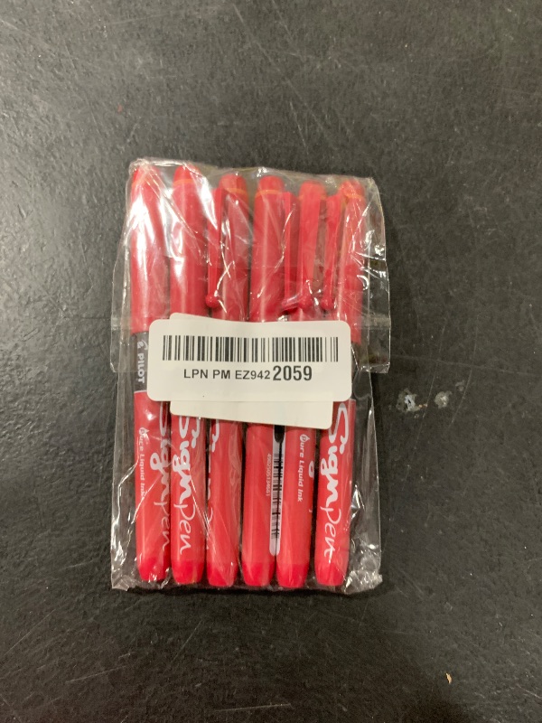 Photo 1 of Pilot Red V Sign Pen Liquid Ink Medium 2mm Nib Tip 0.6mm Line Width V-Sign Fibre Tip Point Marker Graphics SW-VSP (Pack of 6)