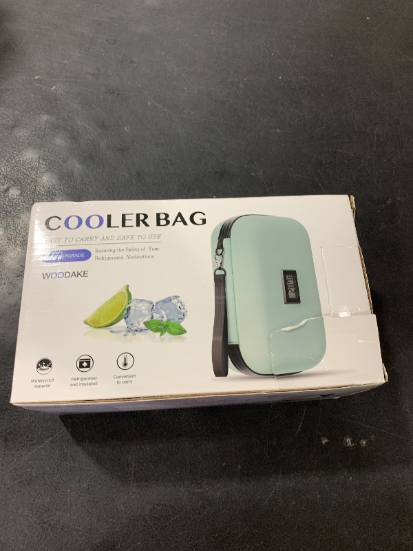 Photo 1 of WOODAKE Insulin Cooler Travel Case TSA Approved Medication Cooler with Digital Temp Display 2 Ice Packs for Insulin Travel Case Diabetes Storage 4-6 Pens (Mint Green)