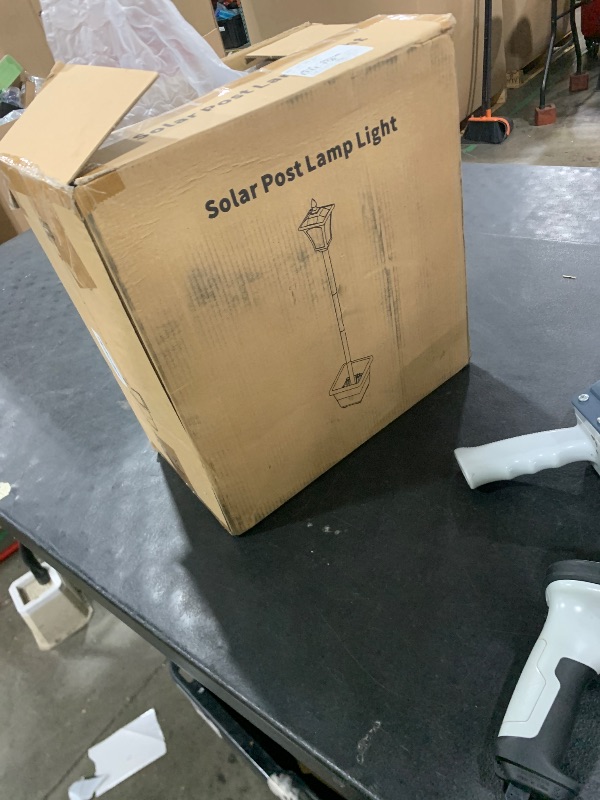 Photo 1 of PARTS ONLY---------------------------------------------------------Suponar 72" Solar Lamp Post Light, Outdoor Waterproof Solar Pole Light with Planter, Cool White for Porch, Yard, Driveway, Garden, Patio Decor