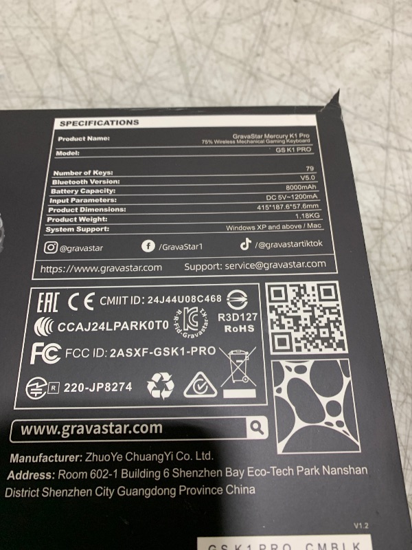 Photo 1 of GravaStar Mercury K1 Pro 75% Wireless Mechanical Gaming Keyboard, Gasket Compact Custom Keyboard Hot-Swap Socket, Linear Switches, with RGB Backlit & Frame - Galaxy Black