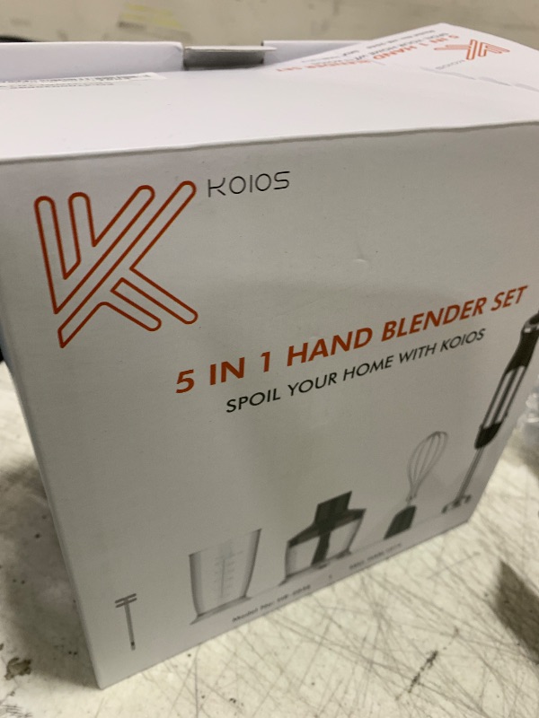 Photo 1 of KOIOS Upgraded Immersion Blender Handheld, 1000W 12-Speed 5 in 1 Hand Mixer Stick Blender with 304 Stainless Steel Blade,Food Processor,Beaker,Egg Whisk&Milk Frother,Non-BPA,Smoothies Purée Baby Food