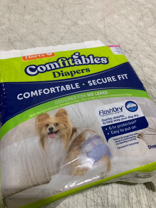 Photo 1 of New! Hartz® Comfitables® Disposable Dog Diapers, Size XXS 42 count, Comfortable & Secure Fit, Easy to Put On, Super Absorbent Male and Female Diaper