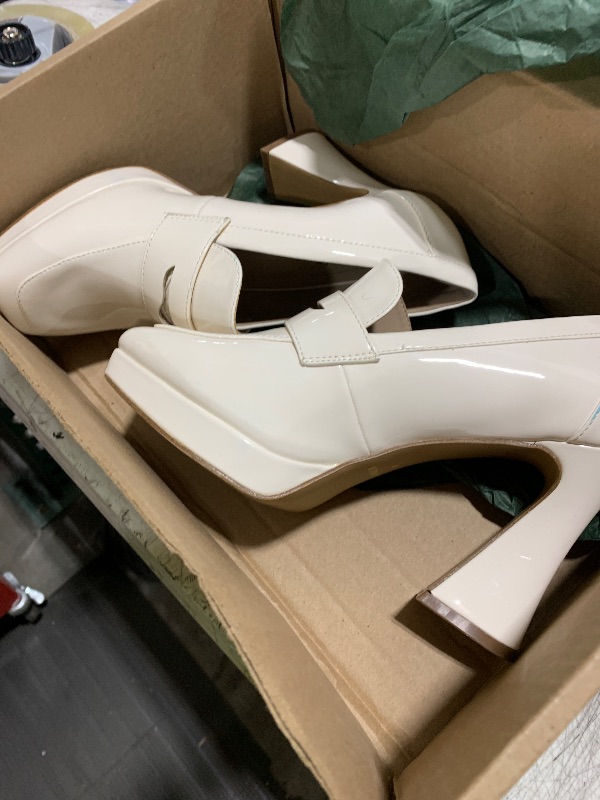Photo 1 of JENN ARDOR Women's Platform Loafer Heels Square Closed Toe Chunky Block High Penny Loafers Pumps Elegant Comfort Casual Slip On Wedding Dress Shoes 7