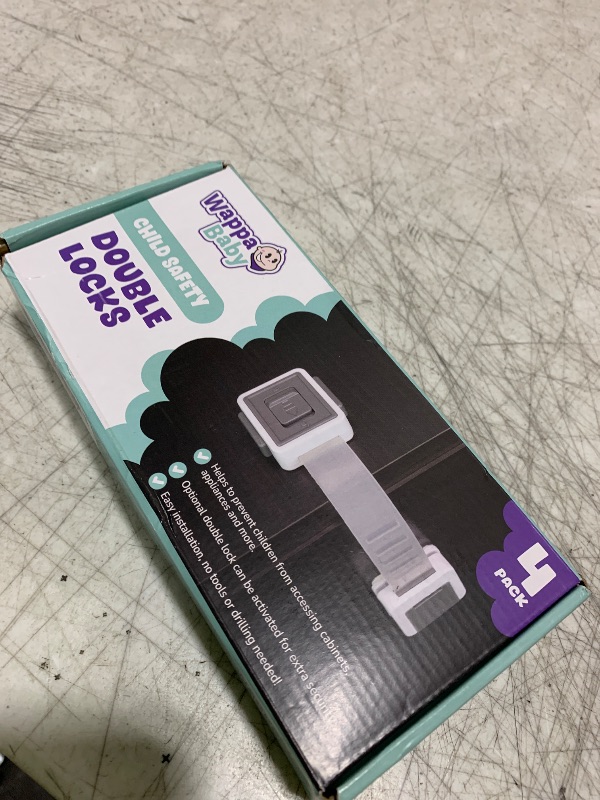 Photo 1 of Child Safety Locks (4-Pack) - Baby Proof Cabinets, Drawers, Toilets & Appliances- Adjustable Strap Length, Double Lock Option - Easy Latch for Adults to Open