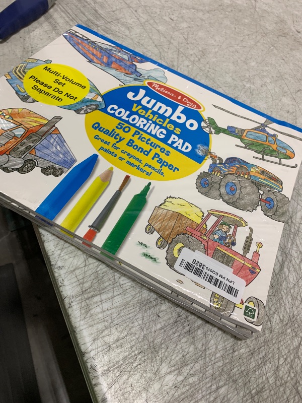 Photo 1 of Melissa & Doug Jumbo 50-Page Kids' Coloring Pads 3-Pack - Animals, Vehicles, and Multi-Themed - FSC Certified