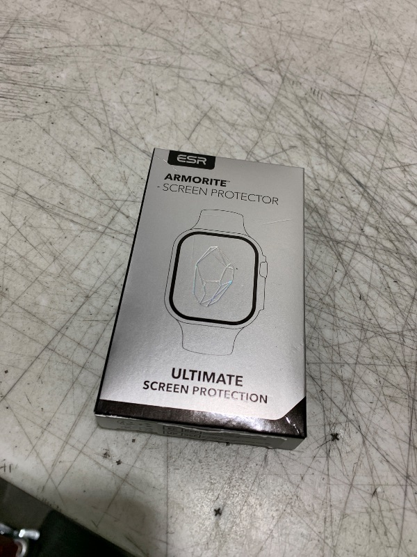 Photo 1 of ESR Armorite Screen Protector for Apple Watch Ultra 2/Ultra 49mm, Military Grade Protection, Tempered Glass Film with Aluminum Alloy Frame, Keep Original, Anti-Scratch, 2 Pack, Black