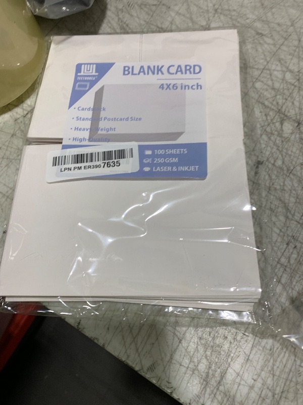Photo 1 of 100 Pack 4x6 White Cardstock Paper, 92lb/250GSM Heavyweight Blank Card, Thick Index Card for Printer, Postcards, Wedding Invitation, Thankyou Cards
